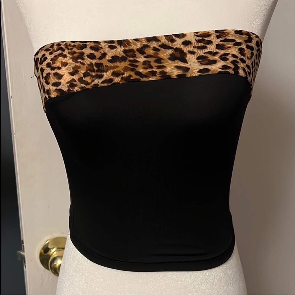 SHEIN | Women’s Size XXS Black and Leopard Print Two Piece Set - Picture 3 of 6
